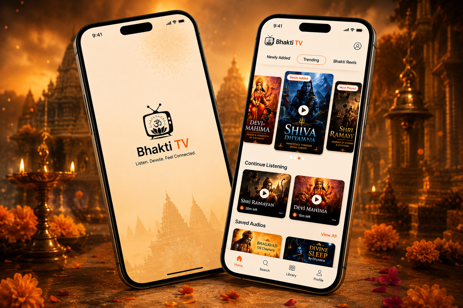 Bhakti TV mobile app design