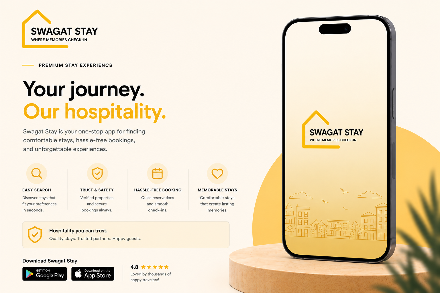 Swagat Stay website design